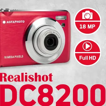AgfaPhoto Compact Realishot DC8200 1/3.2 Kompaktkaamera 18 MP CMOS 4896 x 3672 pikslit Punane (DC8200RD)