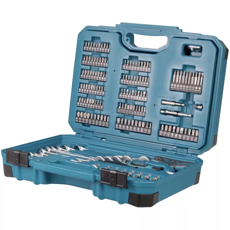 Handwerkzeug-Set E-17980, 231-teilig blau, mit 2 Umschaltknarren, 1/4 und 1/2, Koffer