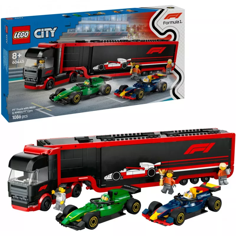 LEGO CITY 60445 F1 - Veok koos RB20 ja AMR24 F1 autodega
