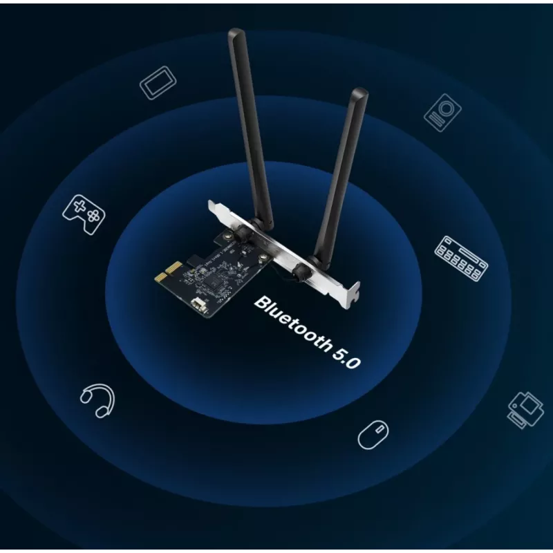 Mercusys AC1200 Wi-Fi Bluetooth PCIe adapter MA30E kaheribaline