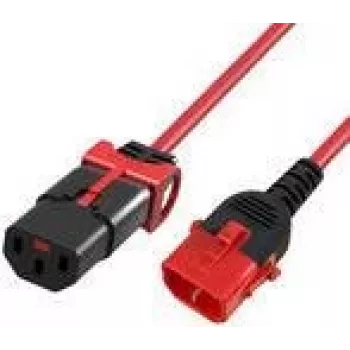 ACT Powercord C13 IEC Lock+ - C14 IEC Lock Dual Locking punane 3 m, PC3617