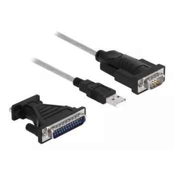 DeLOCK Adapter USB 2.0 Type-A Serial RS-232 D-Sub 9 + D-Sub 25