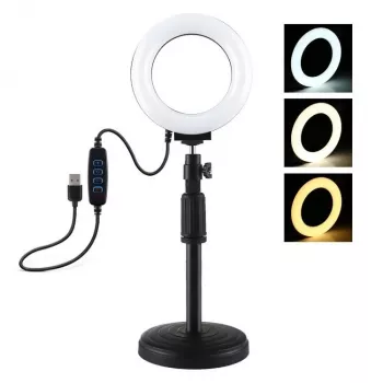 Ring-LED-lamp Puluz reguleeritava alusega PU391