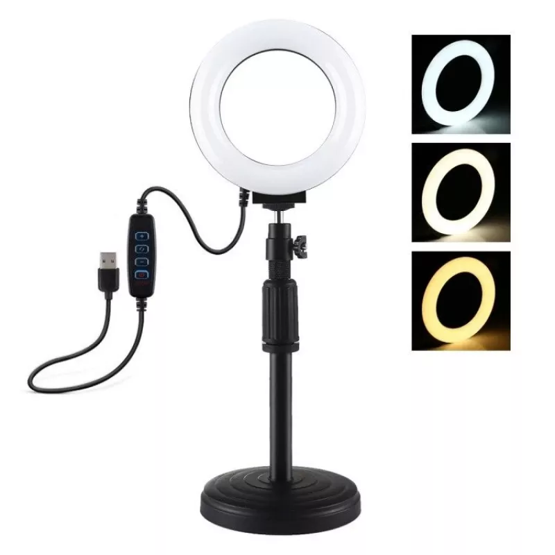 Ring-LED-lamp Puluz reguleeritava alusega PU391