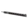 Digitus DN-95441 toitejaotusseade PDU 7 vahelduvvoolupistikupesa 1U Must Hõbedane