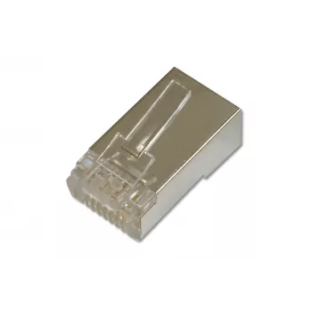 Modulaarne RJ-45 pistik ümmarguse varjestatud kaabli jaoks, DIGITUS DN-MO-8-8-SRS, läbipaistev, 100 tk pakendis