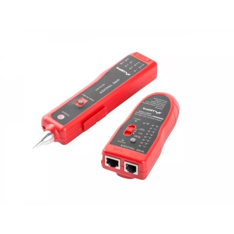 LANBERG võrgukaabli tester NT-0501 — RJ-11/RJ-12/RJ-45 tugi, maksimaalne pikkus 250 m, sisseehitatud aku, LED-indikaatorid, must