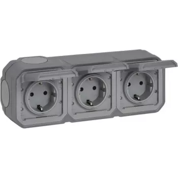 Legrand Plexo uus APWG 069743L Schuko-pistikupesa 3-kohaline IP44 hall 5 (069743L)