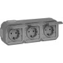 Legrand Plexo uus APWG 069743L Schuko-pistikupesa 3-kohaline IP44 hall 5 (069743L)