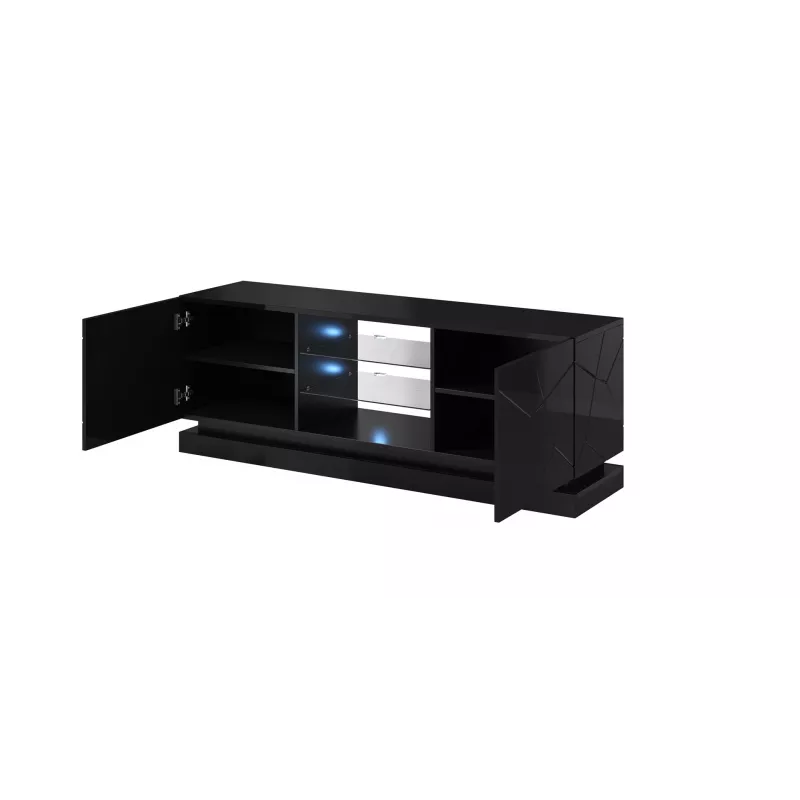 TV-kapp cama meble QIU 160 — MDF must läikiv, 1600×420×570 mm