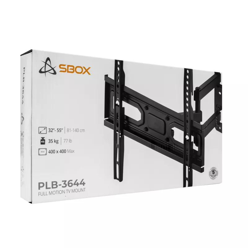 TV seinakinnitus SBOX PLB-3644-2 32–55-tollistele teleritele, kuni 35 kg, VESA 400x400