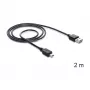 USB-kaabel DeLOCK 85554 USB 2.0 2m USB A Mini-USB B Must
