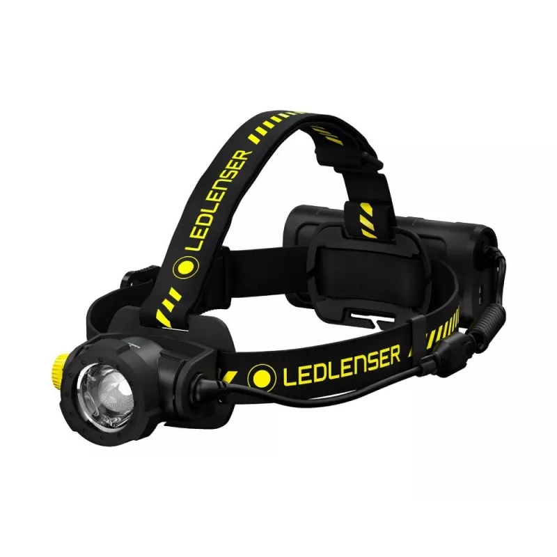 Pealambiga taskulamp Led Lenser H15R Work Must Kollane