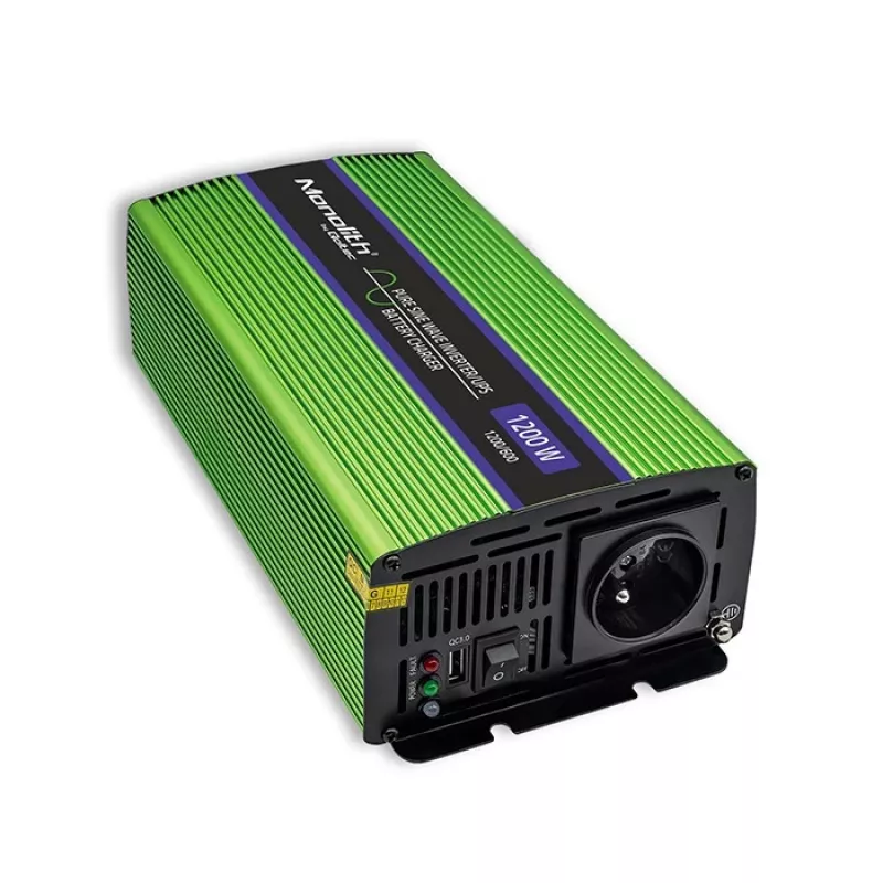 Autoinverter Qoltec Monolith 1200 W roheline 12 V
