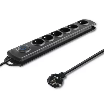 Pingekaitse Qoltec 50112 Must 6 vahelduvvoolu pistikupesa 230V 3m