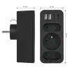 Toitejaotur MACLEAN MCE248 F/B — 3 vahelduvvoolu pesa (1x16A, 2x6A) ja 4 USB-porti (2xUSB‑A, 2xUSB‑C PD 20W), EL-pistik, must