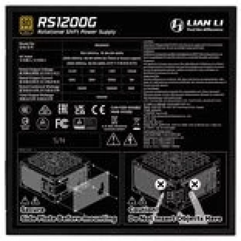 Toiteplokk Lian Li RS1200G 1200 W 20+4 pin ATX 80 PLUS Gold Must
