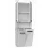 Bathroom storage cabinet top e shop NEL 2K DK BPOŁ — freestanding, 3 shelves, 600×300×1740 mm, Valge