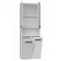 Bathroom storage cabinet top e shop NEL 2K DK BPOŁ — freestanding, 3 shelves, 600×300×1740 mm, Valge