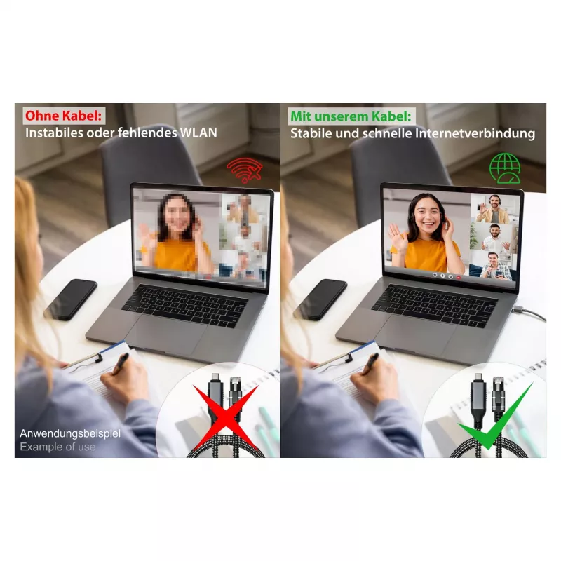 Good Connections Ethernet-kaabel USB-C RJ45, antratsiit, 1,5 m