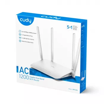 Cudy WR1300 juhtmevaba ruuter Gigabit Ethernet kaheriba (2,4 GHz / 5 GHz) Valge