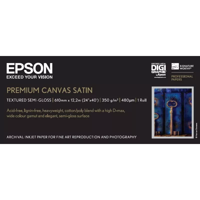 Epson Premium Canvas Satin, 24 tolli x 12,2 m, 350 g/m²