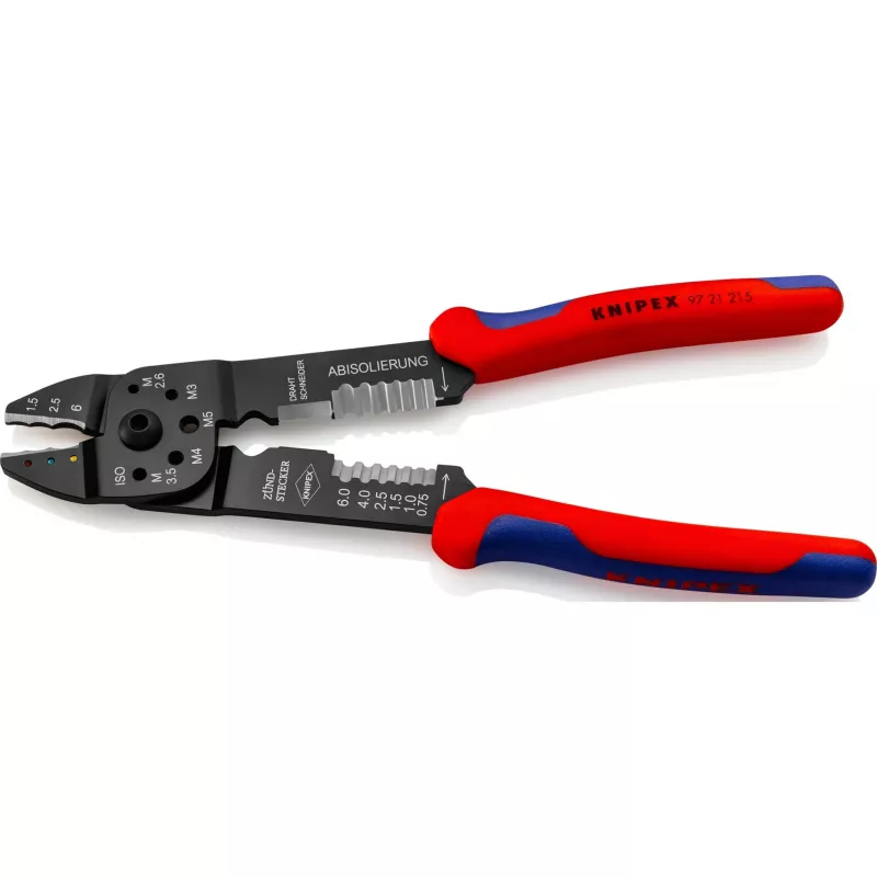 Knipex 97 21 215 kaablikrimpsimistangid Must, Sinine, Punane