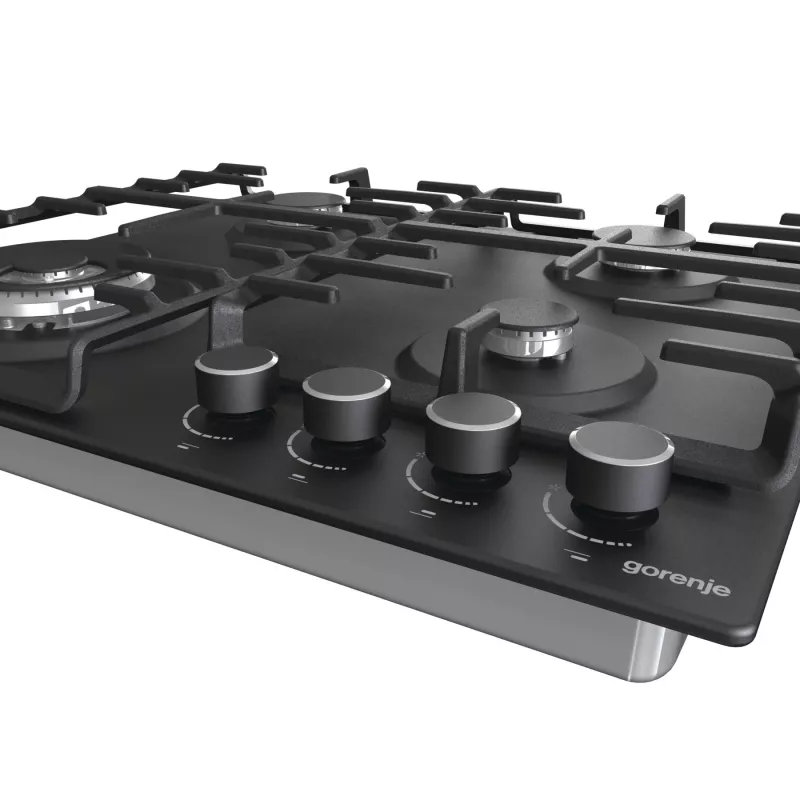 Gorenje Hob GW642AB Gas Number of burners/cooking zones 4 Rotary knobs Must