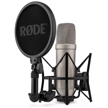 Stuudiokondensaator-mikrofon RØDE NT1‑A 5th Gen — kardioidne, XLR/USB, 24/32‑bitine, kuni 192 kHz, max SPL 142 dB, hõbedane