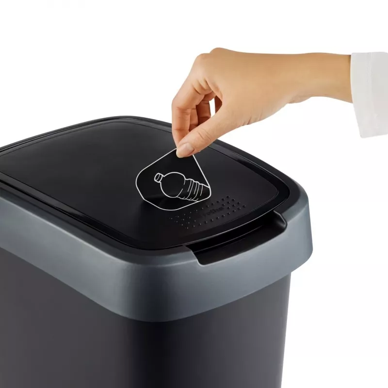 Prügikast Rotho Twist 50 L ristkülikukujuline polüpropüleenist, 50 L, 602×298×401 mm, must