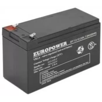 Aku VRLA AGM EMU EP 7.2-12 T2 12V 7,2Ah suletud hooldusvaba, must