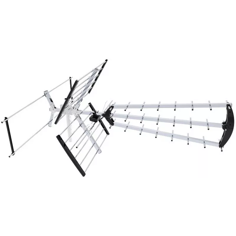 Välis-/siseruumide DVB-T antenn LIBOX LB2000 koos 69 dB võimendiga, kahe polarisatsiooniga, 174–790 MHz, alumiinium/must