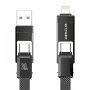 4-in-1 kaabel BlitzWolf BW-HDC7 — USB-C, Lightning, USB-A, Micro-USB 1,2 m 240 W must