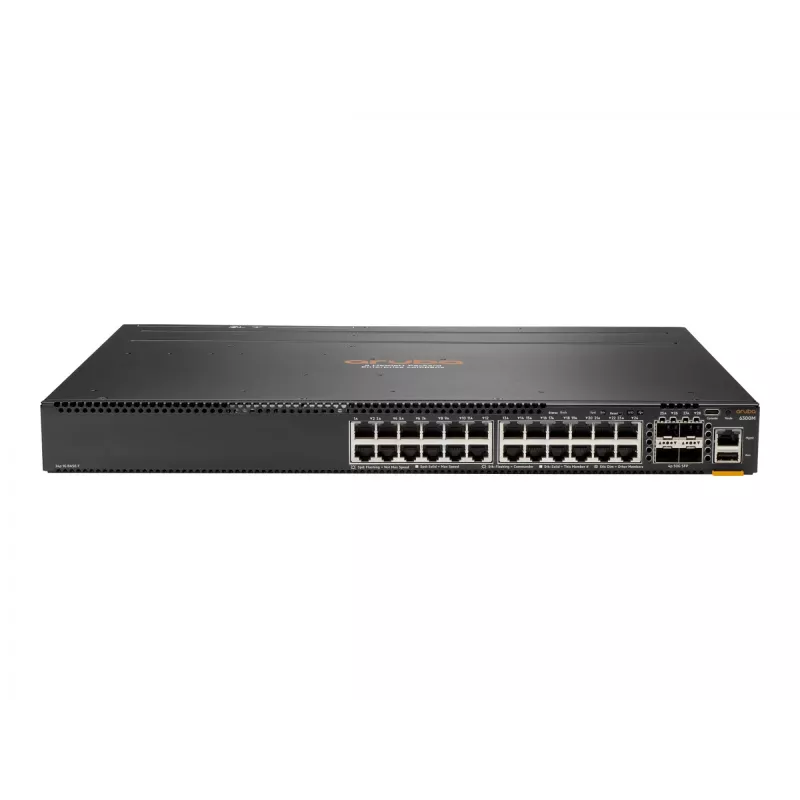 HPE Aruba 6300M - Lüliti - L3 - hallatav - 24 x 10/100/1000 + 4 x 1 Gigabit / 10 Gigabit / 25 Gigabit / 50 Gigabit SFP56 (üleslingi / virnastamine) - esi- ja tagaküljele - riiulisse