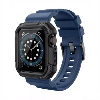 Armband GUAN Premium Pro Apple Watchile 40mm 41mm 38mm 42mm sinine must – asendusrihm