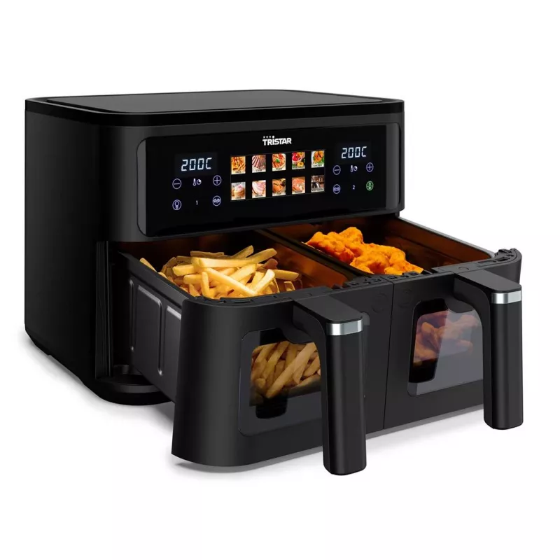 Kuumaõhufritüür Tristar FR-9075 Double 9 L, 2500 W, puutetundlik juhtimine, LCD, must, 60 °C min