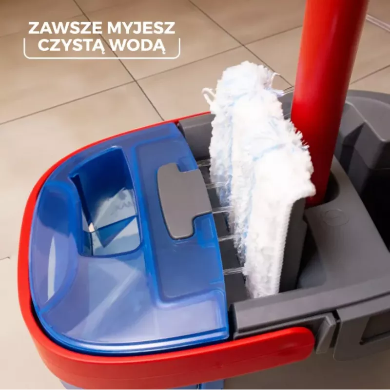 Mop VILEDA Microfibre 1200 ml märg, 360° pöörlev pea, 140,5 cm vars, eemaldatav masinpestav pea