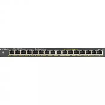 NETGEAR GS316P haldamata Gigabit Ethernet (10/100/1000) toide Etherneti kaudu (PoE) must