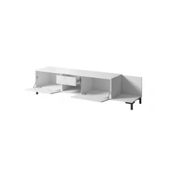 TV-kapp Cama Meble MARMO 2D1S1K, 195x40x47,5 cm, valge matt/marmorvalge pealispind