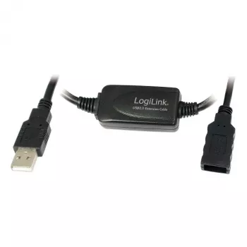 LogiLink UA0143 USB-kaabel USB 2.0 USB-a pistik pistikupessa 10,00 m Must