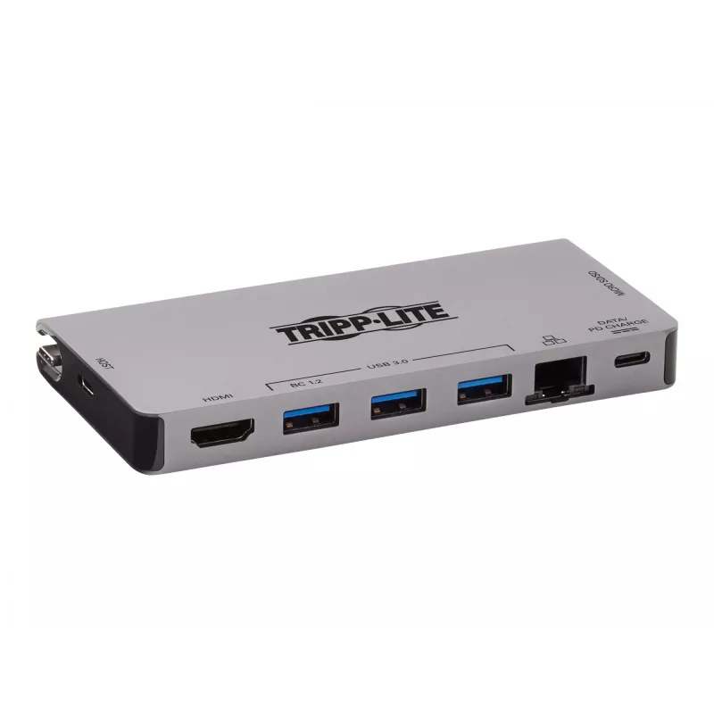 USB-C dokk - 4K HDMI, USB 3.2 Gen 1, USB-A jaotur, GbE, mälukaart, 100W PD laadimine, eemaldatav kaabel U442-DOCK5D-GY