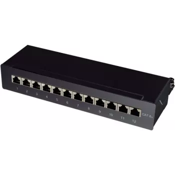 Logilink Patchpanel lauale/seinale Cat.6A STP 12 porti, must (NP0019B)