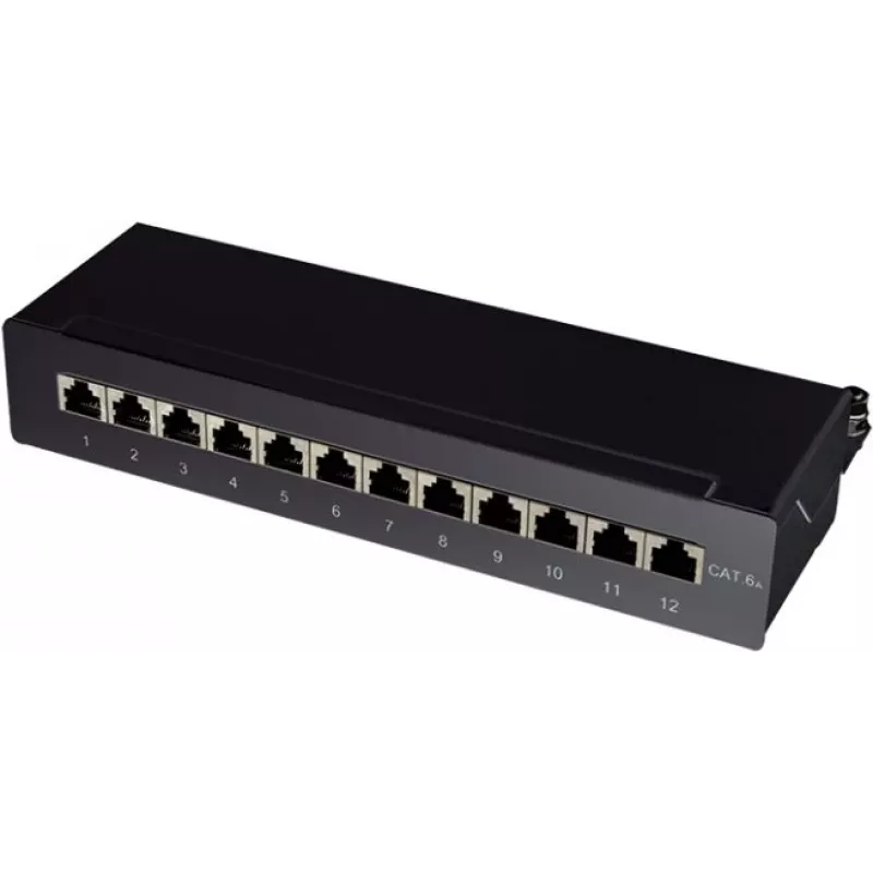 Logilink Patchpanel lauale/seinale Cat.6A STP 12 porti, must (NP0019B)