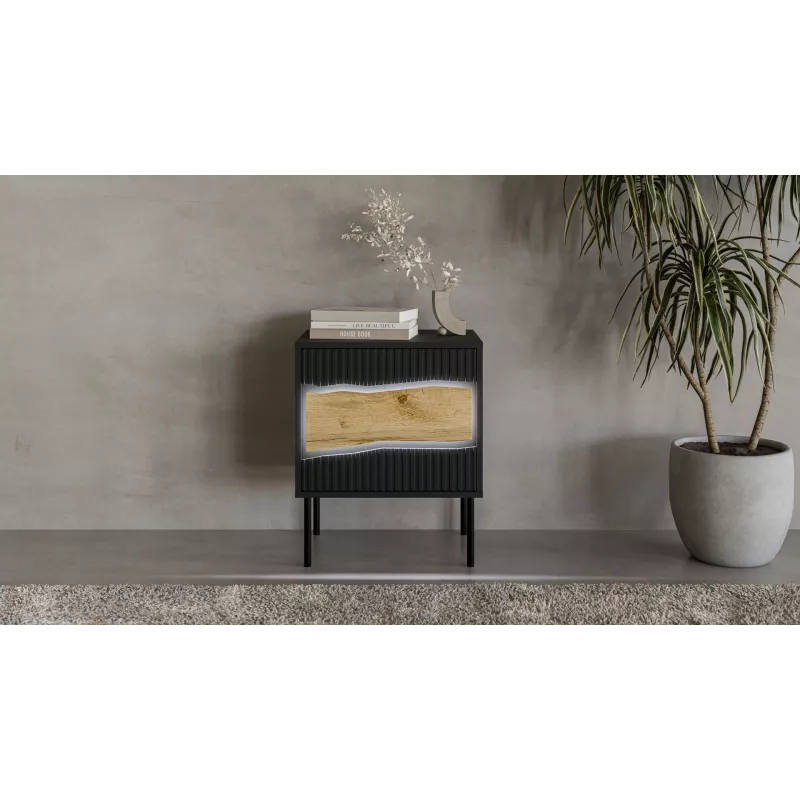 Cama INSERTO Öökapp, 2 tk, 50x40x61.5 cm, must + LED