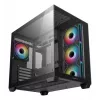 PC korpus DeepCool CG530 4F Midi Tower Must — karastatud klaas, ATX/ITX/Micro ATX, 3x120mm ventilaatorid, USB-C