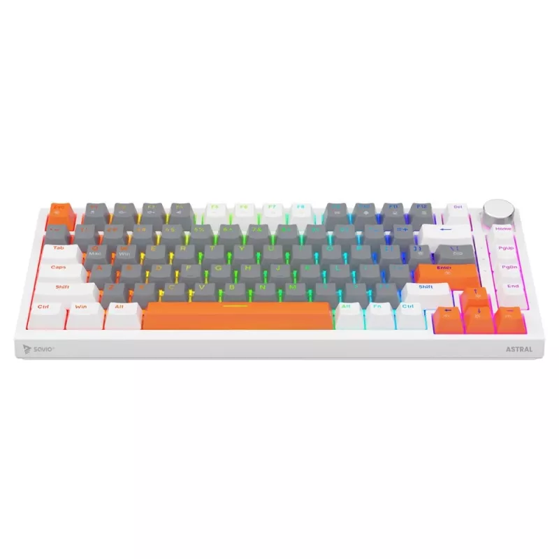 Savio ASTRAL WHITE JADE 3 VÄRVI klaviatuur Gaming USB QWERTY US International