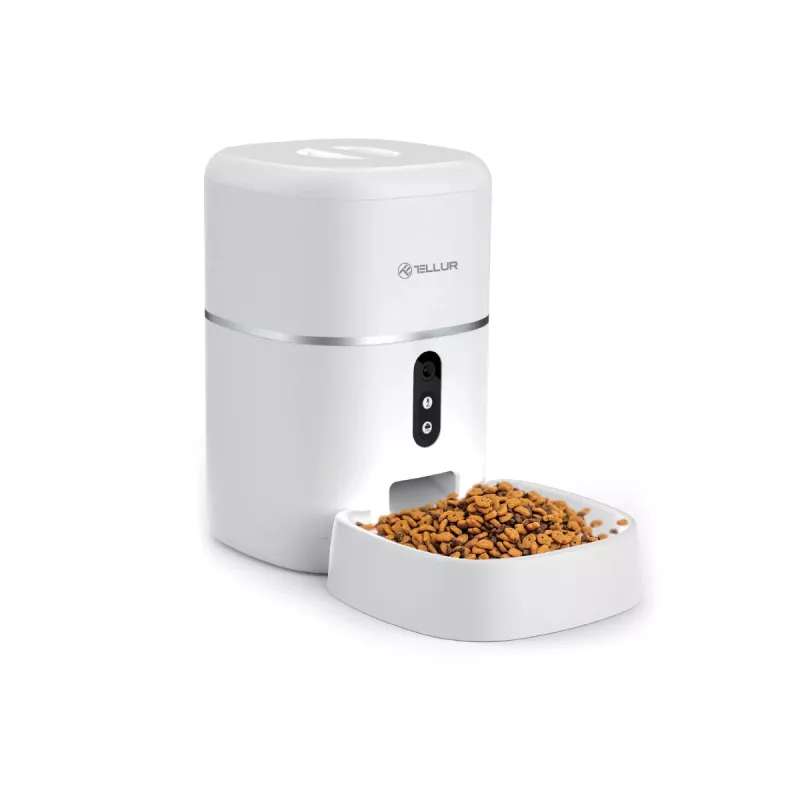 Automaatne lemmikloomasöötur Tellur TLL331461 UltraHD-kaameraga, 4 L, valge