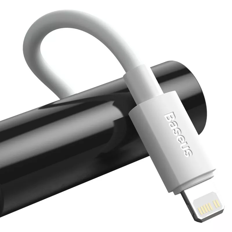 Baseus Simple Wisdom andmekaablikomplekt USB-C – Lightning PD 20W (2 tk/komplekt) 1,5 m valge