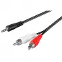 Wentronic Goobay 3,5 mm pistikupesa/RCA adapterkaabel, must, 10 m - 3,5 mm pistik (3-kontaktiline, stereo) > 2x RCA-pistik (heli vasak/parem) (50441)