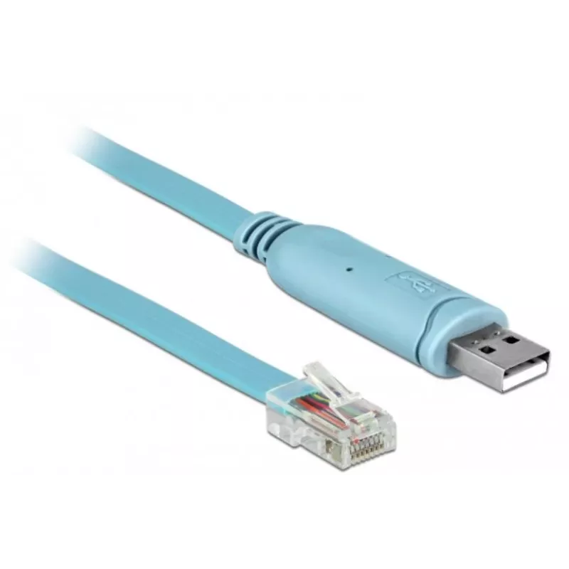 DeLOCK adapter USB 2.0 Type-A-pistik jadapordile RS-232 RJ45 isane 2 m sinine